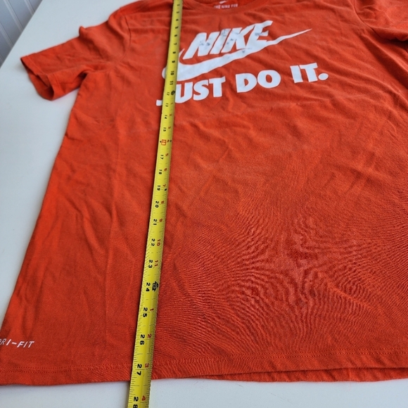 Nike Shirt Mens Orange Just Do It Regular Fit Short Sleeve Activewear Large - Picture 3 of 6